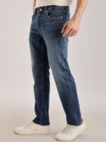 Men Cotton Slim Fit Mid-Rise Light Fade Jeans - Image 3