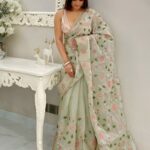 Anouk Floral Embroidered Organza Saree
