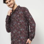 Celio Spread Collar Classic Floral Printed Casual Shirt