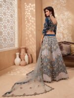 Shaded Blue Silk Lehnega Choli With Duptta - Image 3