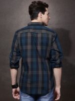 Roadster Men Navy & Grey Checked Casual Shirt - Image 3