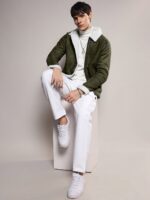 Men Colourblocked Lightweight Biker Jacket - Image 2