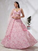 Embroidered Sequinned Semi-Stitched Lehenga & Unstitched Blouse With Dupatta
