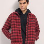 Men Checked Lightweight Outdoor Pure Cotton Bomber Jacket