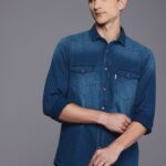 Louis Philippe Jeans Slim Fit Pure Cotton Denim Casual Shirt