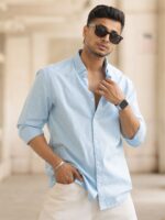 Powerlook Men Spread Collar Micro Checked Cotton Casual Shirt