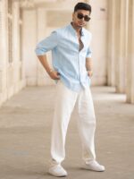 Powerlook Men Spread Collar Micro Checked Cotton Casual Shirt - Image 2