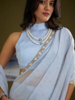 KALKI Fashion Embellished Beads and Stones Tissue Saree - Image 2