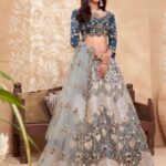 Shaded Blue Silk Lehnega Choli With Duptta