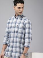 Pure Cotton Manhattan Slim Fit Checked Casual Shirt