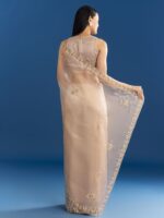 KALKI Fashion Embellished Beads and Stones Organza Saree - Image 3