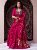 Taavi Bandhani Tie & Dye Designer Saree - Image 2